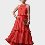 Katia - Maxi Dress with Halter Neck and Ruffles