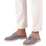 Light Gray Suede Mediterranean Mules