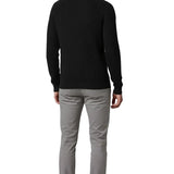 Men's Sweater with Half-Zip and Stand-Up Collar – Black