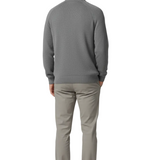 Men's Sweater with Half-Zip and Stand-Up Collar – Gray