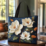 Elegant Quilted Tote Bag Magnolia