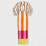 Kaya - Maxi dress with a neckline and balloon sleeves