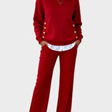 Lena - Elegant Sweater Set with Buttons