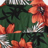 Men's short-sleeve shirt, green with flowers