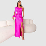 Meda - Elegant One-Shoulder Maxi Dress
