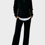 Lena - Elegant Sweater Set with Buttons