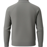 Men's Sweater with Half-Zip and Stand-Up Collar – Gray