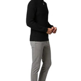 Men's Sweater with Half-Zip and Stand-Up Collar – Black