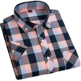 Plaid Short Sleeve Cotton Shirt