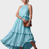 Katia - Maxi Dress with Halter Neck and Ruffles