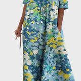 Elena - Loose and Light Midi Dress in Floral Print
