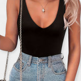 Sleeveless Top with V-Neck