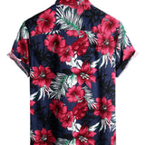 Short Sleeve Cotton Floral Shirt for Men