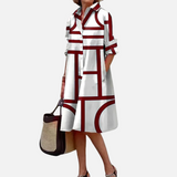 Midi dress with geometric pattern