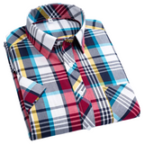 Plaid Short Sleeve Cotton Shirt