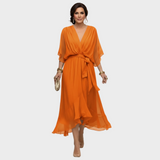 Monica Chiffon - Dress with a V-neck