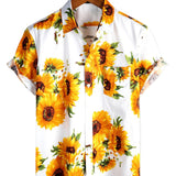 Cotton Short Sleeve Shirt for Men with Sunflower Pocket