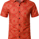 Men's Vintage Boho Hawaiian Cotton Short Sleeve Shirt from the 70s.