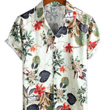 Hawaiian Cotton Button-Up Shirt for Men