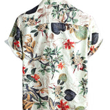 Hawaiian Cotton Button-Up Shirt for Men