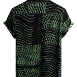 Short Sleeve Striped Cotton Shirt for Men