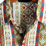 Retro Short Sleeve Cotton Boho Shirt for Men