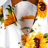 Cotton Short Sleeve Shirt for Men with Sunflower Pocket