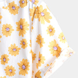 Men's Yellow Hawaiian Shirt with Short Sleeves
