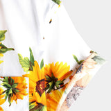 Cotton Short Sleeve Shirt for Men with Sunflower Pocket