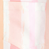 Men's Summer Cotton Shirt in Pink and White Vertical Stripes with Buttons and Pocket, Short Sleeve