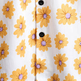 Men's Yellow Hawaiian Shirt with Short Sleeves