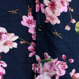 Short Sleeve Cotton Shirt with Floral Pattern for Men