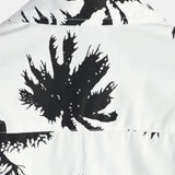 White Summer Short Sleeve Hawaiian Shirt with Tropical Pattern for Men