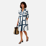 Midi dress with geometric pattern