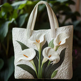 White Bag with Cushion in Calla Lily Motif