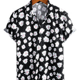 Men's Yellow Hawaiian Shirt with Short Sleeves