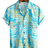 Men's Short Sleeve Hawaiian Shirt Made of Cotton Boho