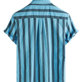 Men's Cotton Shirt with Pocket, Hawaiian Style, for Holidays, with Buttons and Short Sleeves