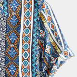 Retro Short Sleeve Cotton Boho Shirt for Men