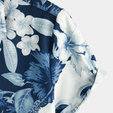 Hawaiian Short Sleeve Shirt with Skull Pattern for Men