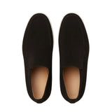 Men's Suede Loafers – Slip-On Chukka Style, Flat Sole – Black