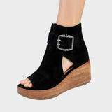 Orélisse - Modern Wedge Ankle Boots with Open Toes