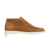 Men's Leather Loafers – Slip-On Chukka Style, Flat Heel – Brown