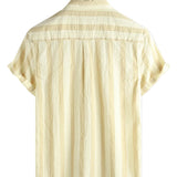 Men's Cotton Shirt with Pocket, Hawaiian Style, for Holidays, with Buttons and Short Sleeves
