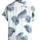 Summer Cotton Short Sleeve Shirt with Buttons and Pocket for Men, Casual, Hawaiian