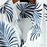 Summer Cotton Short Sleeve Shirt with Buttons and Pocket for Men, Casual, Hawaiian