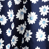 Men's Short Sleeve Cotton Hawaiian Shirt in Navy Color with Daisies