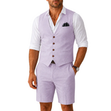 Dominik - men's vest set with a V-neck