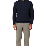 Men's Sweater with Half-Zip and Stand-Up Collar – Royal Blue