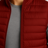Premium Men's Puffer Vest in Brick Color